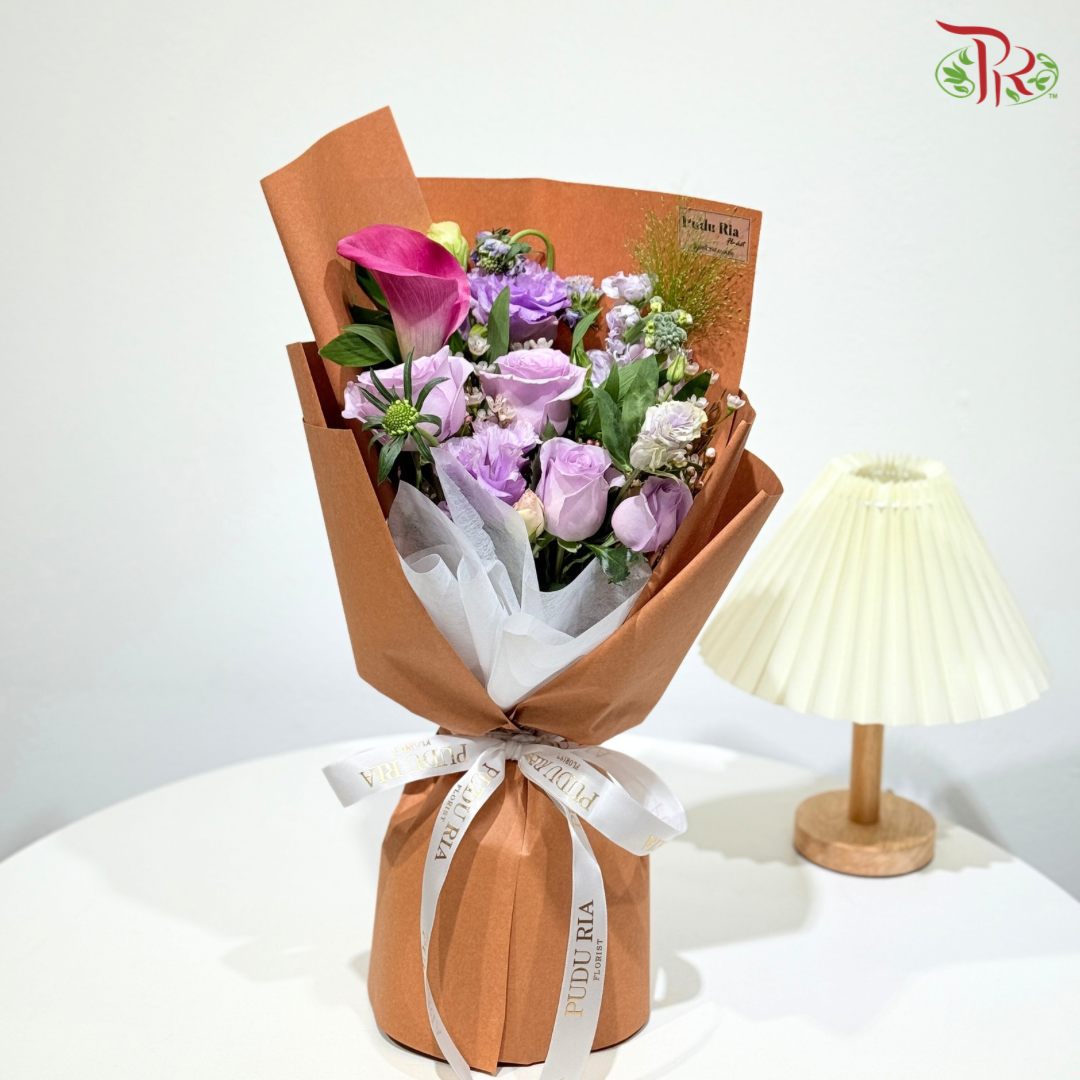 Signature Weekly Flower Bunch - Sweet Lilac Serenade Big With Wrapping
